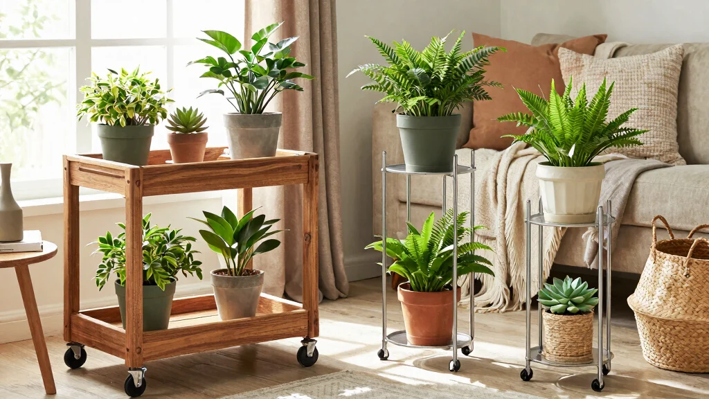 10 Plant Stand Ideas With Wheels For Easy Moving Rotating And Rearranging