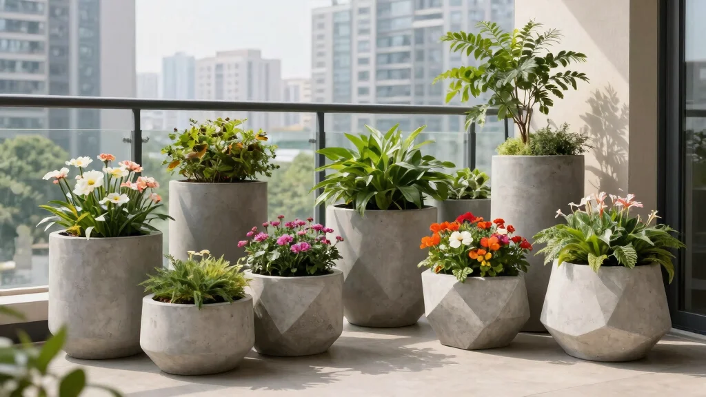 12 Concrete Flower Pot Ideas For A Bold Modern Industrial-Style Display