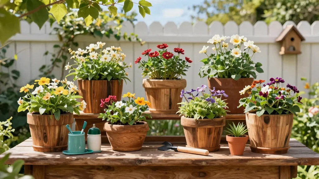 12 Wooden Flower Pot Ideas For A Natural Warm Handcrafted Garden Look